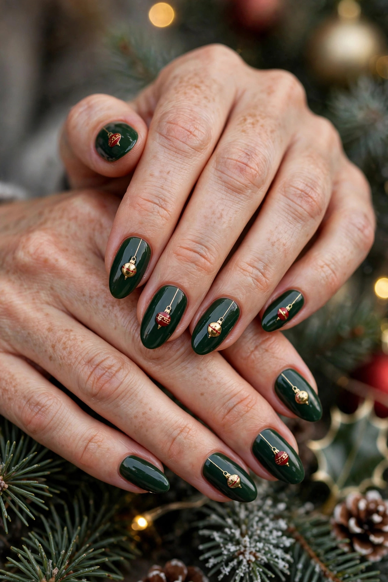Christmas nail design: Ornament Baubles