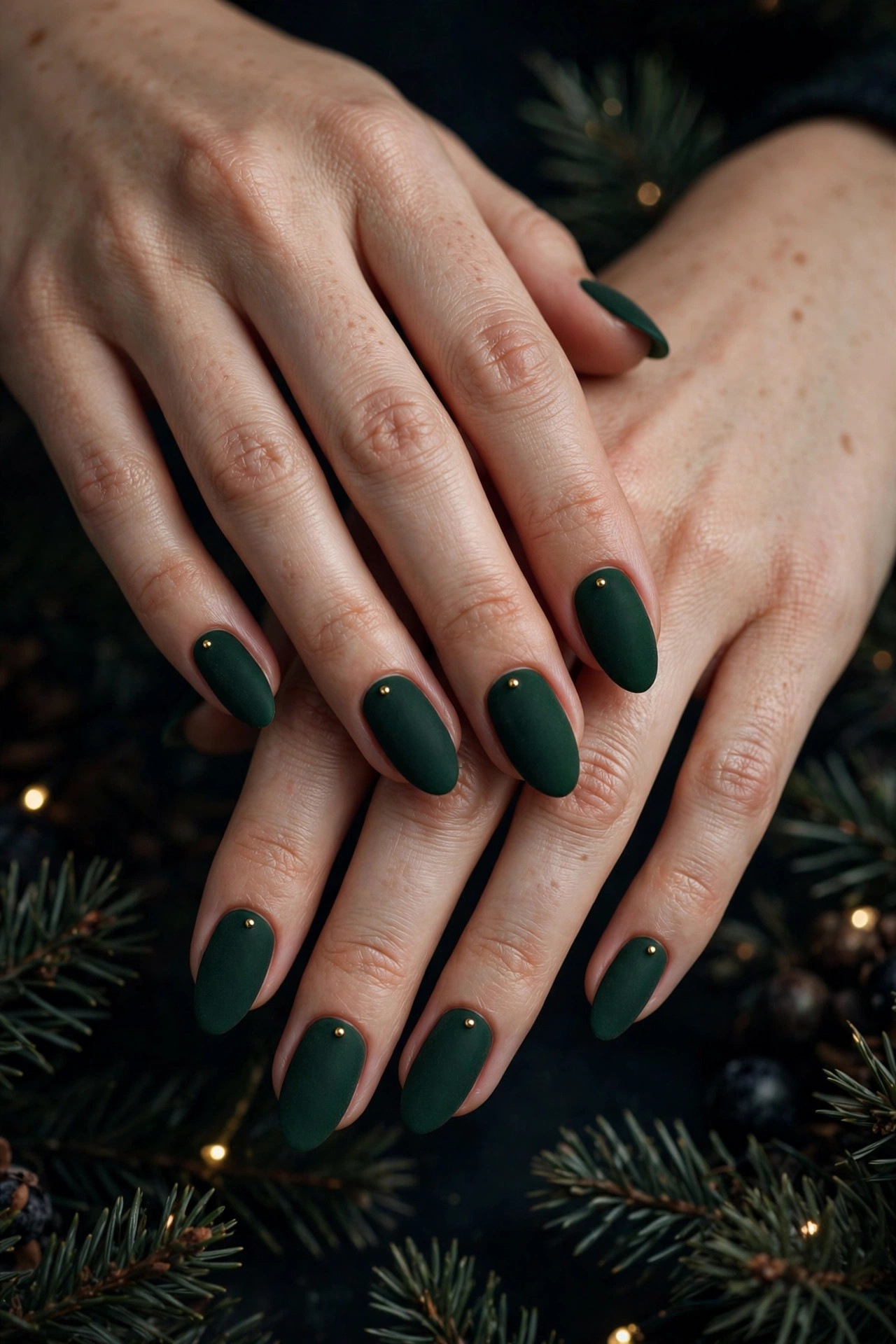Christmas nail design: Evergreen Matte