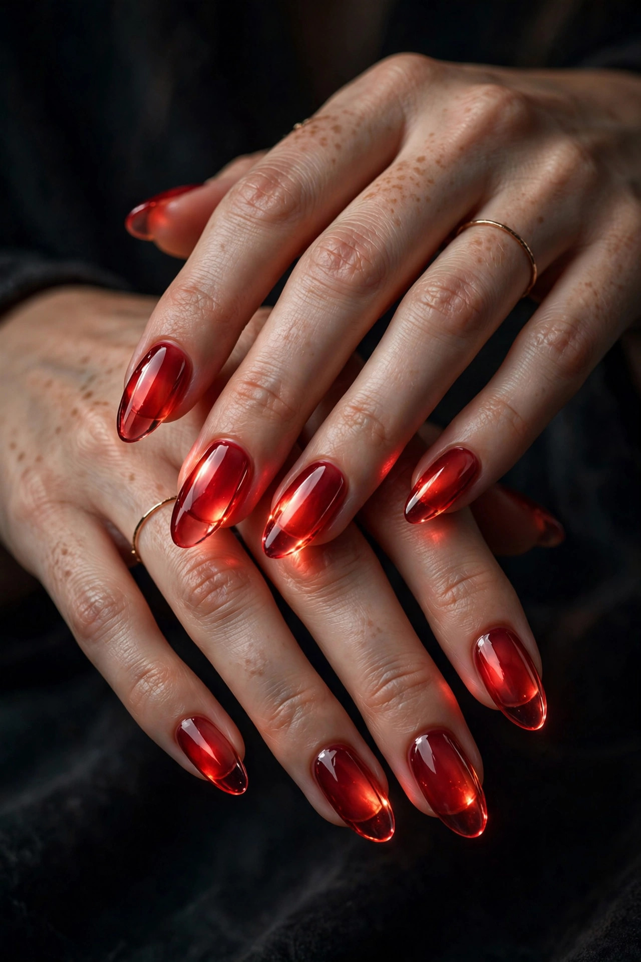 Goth nail design: Vampy Jelly Nails