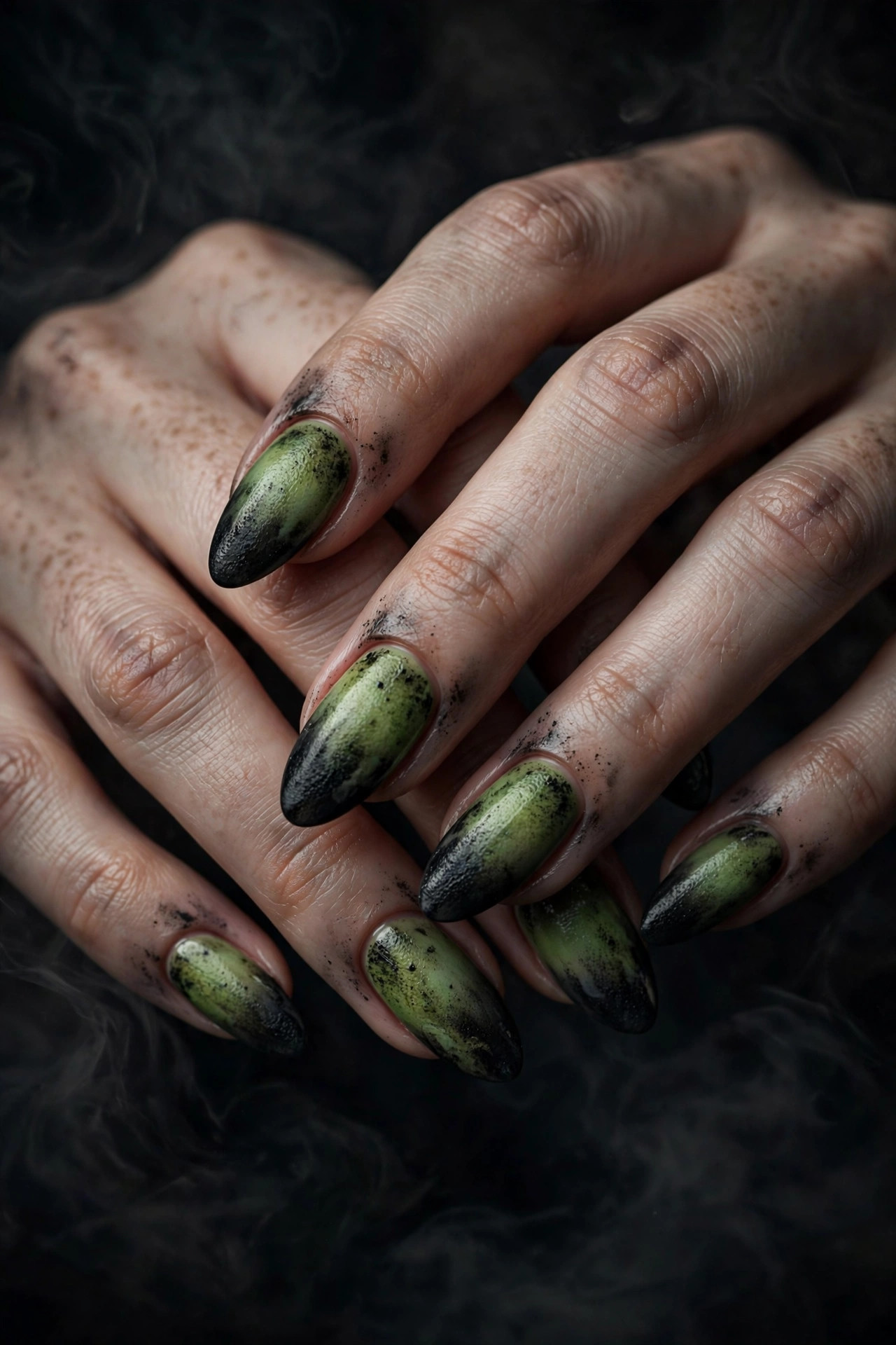 Halloween nail design: Zombie Ombre