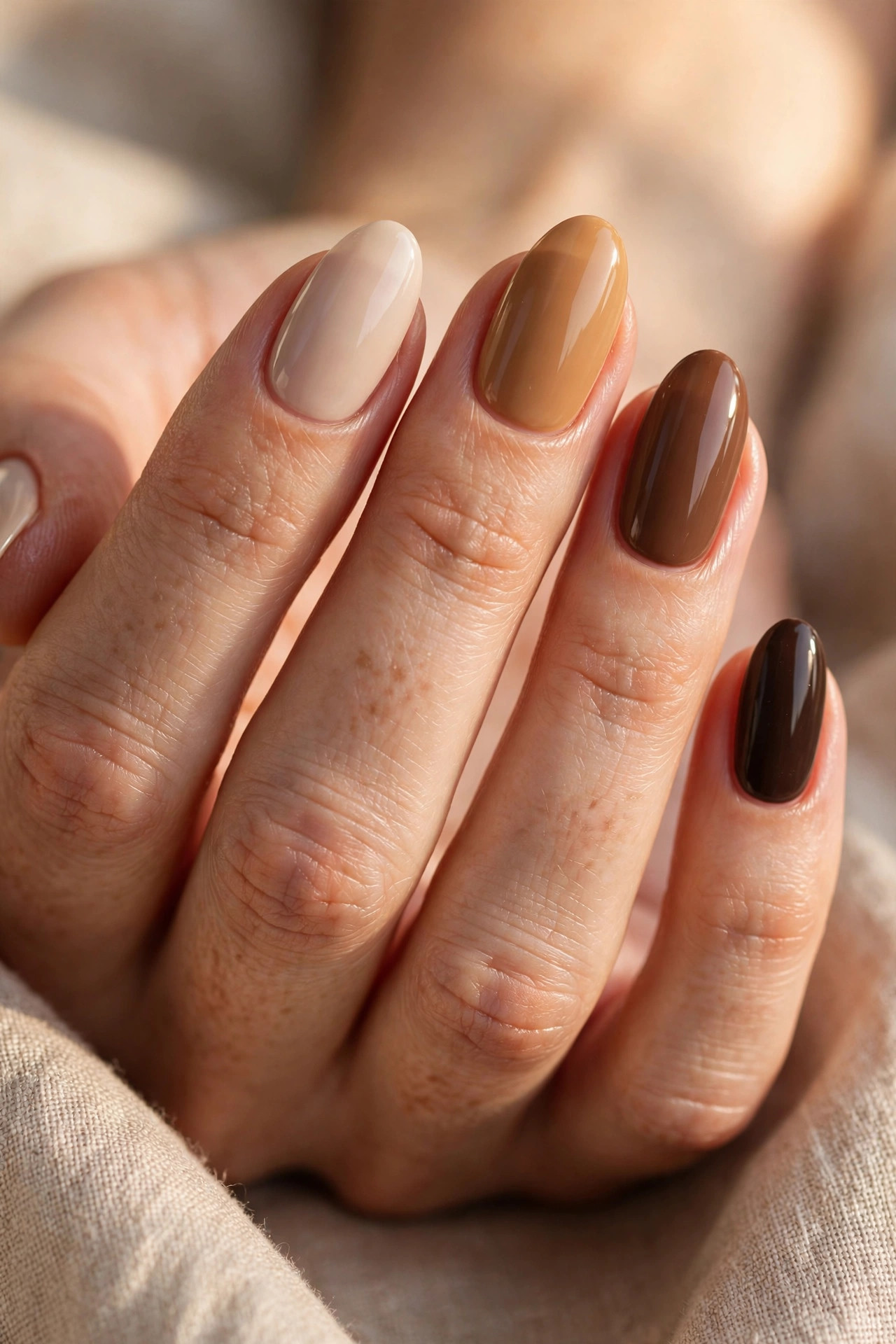 Latte nail design: Mixed Latte Skittle