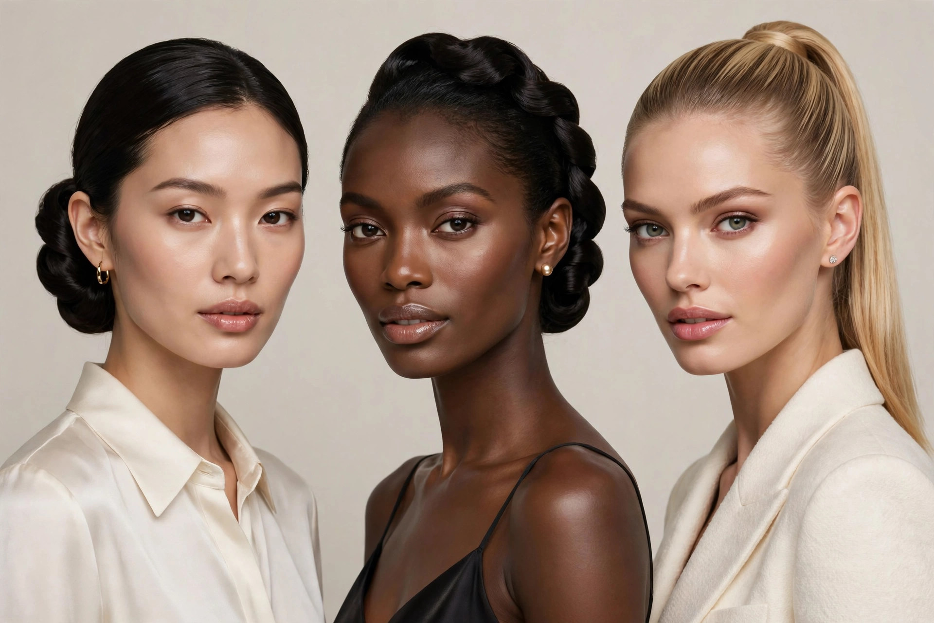 Low chignon French twist and sleek high ponytail updo styles