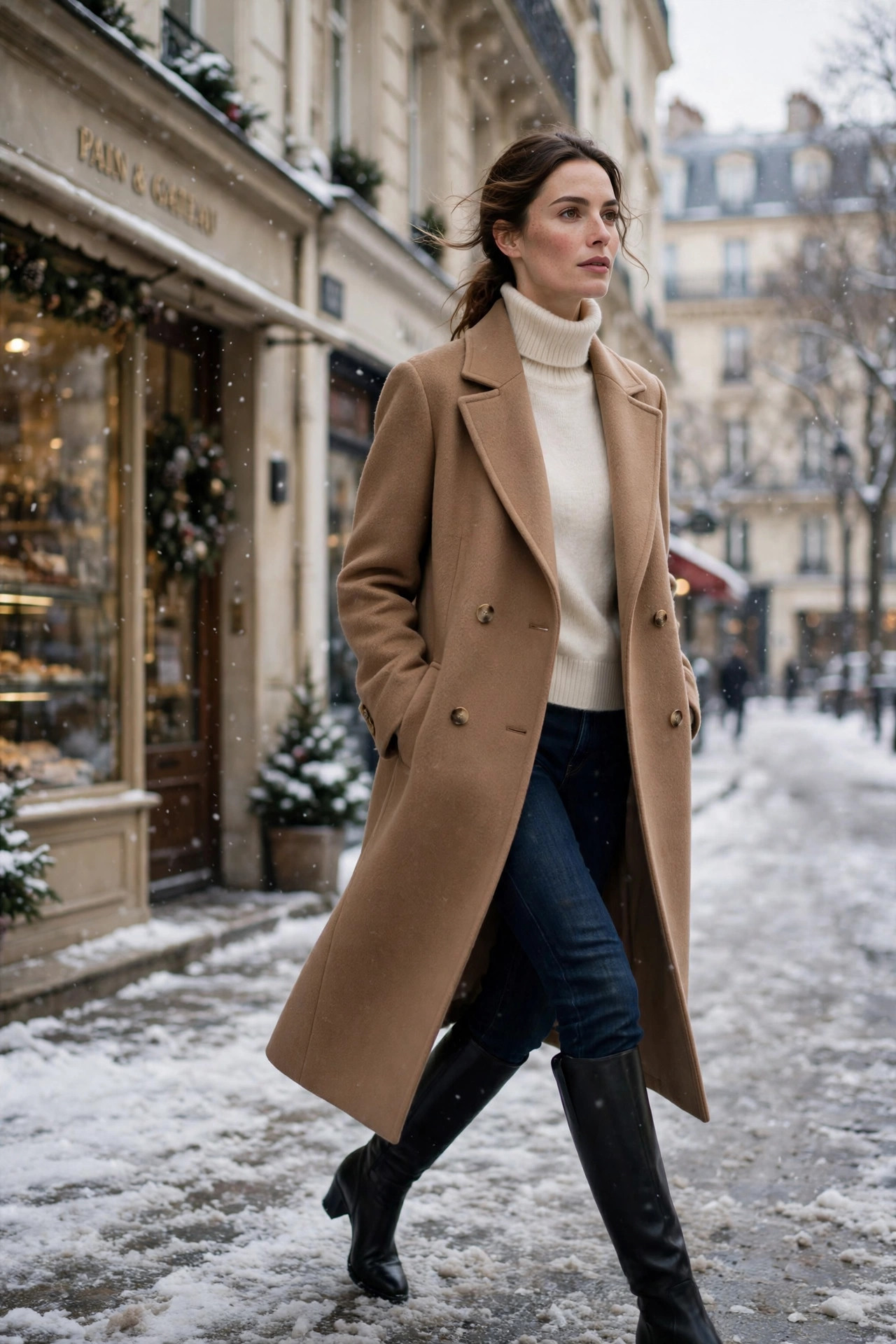 Featured image of winter capsule wardrobe outfit in snow